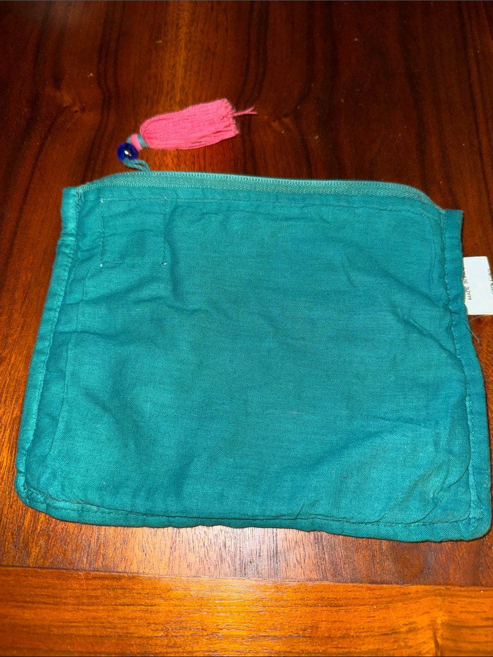 Green Velvet Embroidered Highland Cow Cosmetic Pouch - Picture 4 of 6